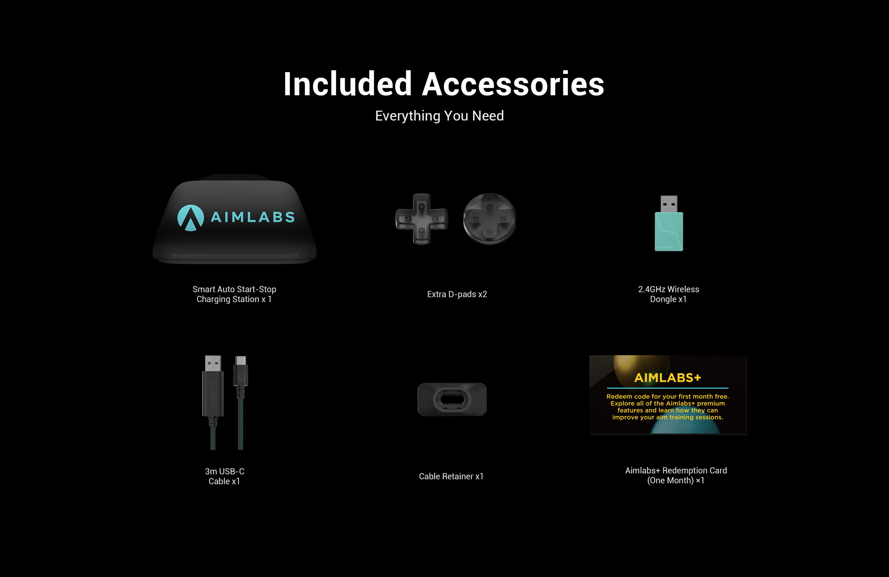 The GameSir G7 Pro comes with a comprehensive accessory kit titled 
