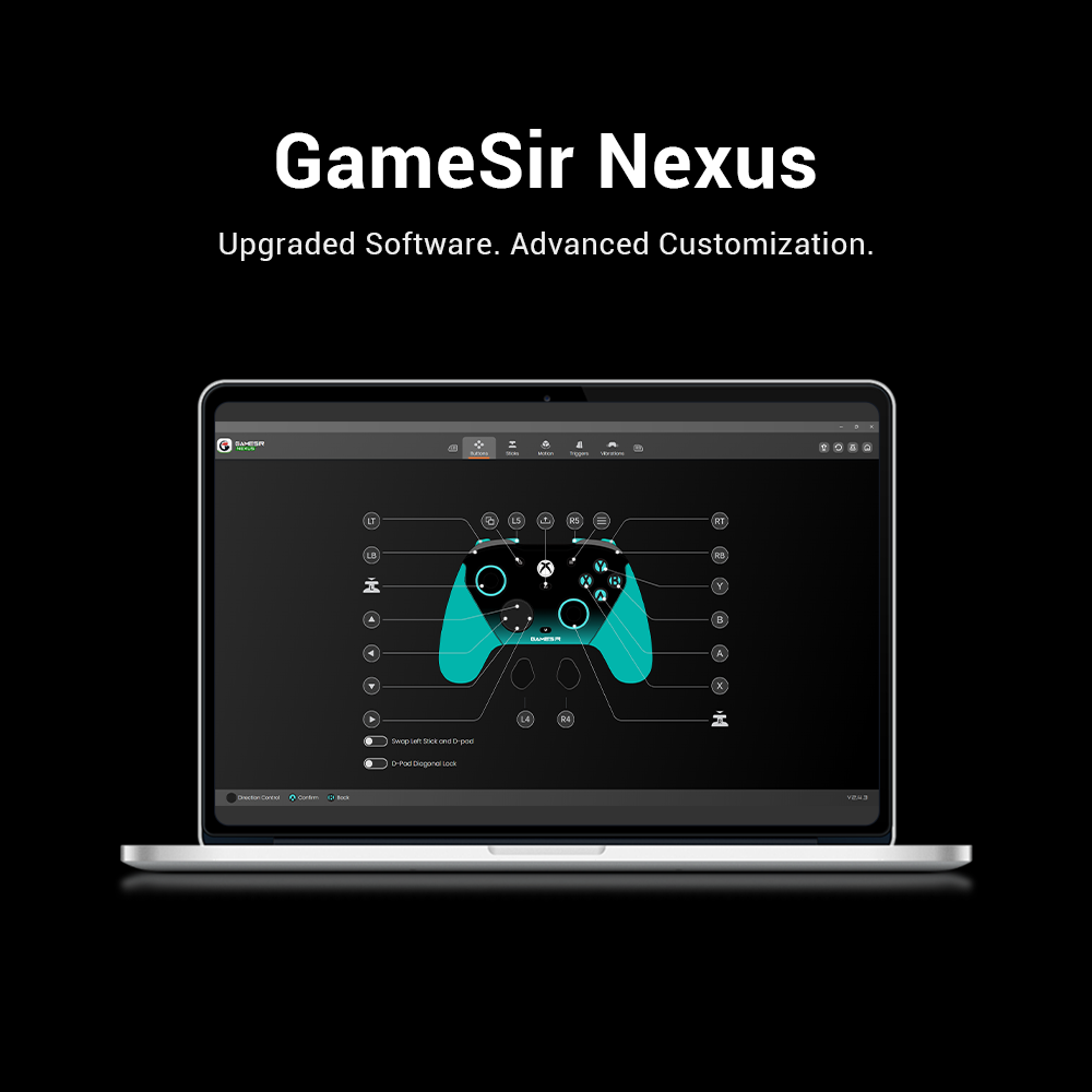 Gamesirs NexusGameSir Nexus app, which brings a significant upgrade over the original. It introduces powerful new features such as gyro settings, stick curve adjustments, and button-to-mouse mapping, giving you deeper customization and more control than ever before. 