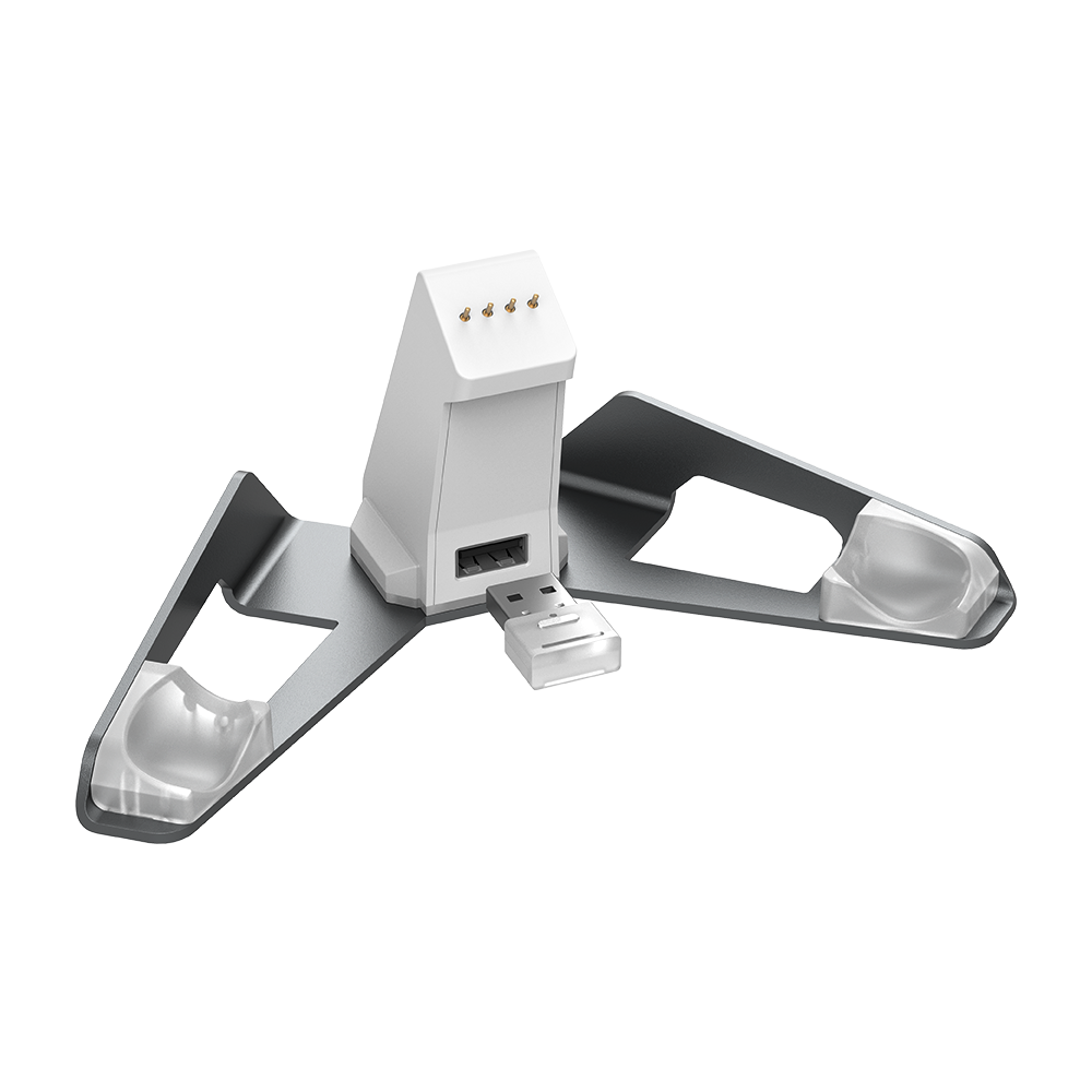 Gamesirs Cyclone 2 Charging Station with CNC anodized aluminum finish, dual-port design, and RGB indicator light.