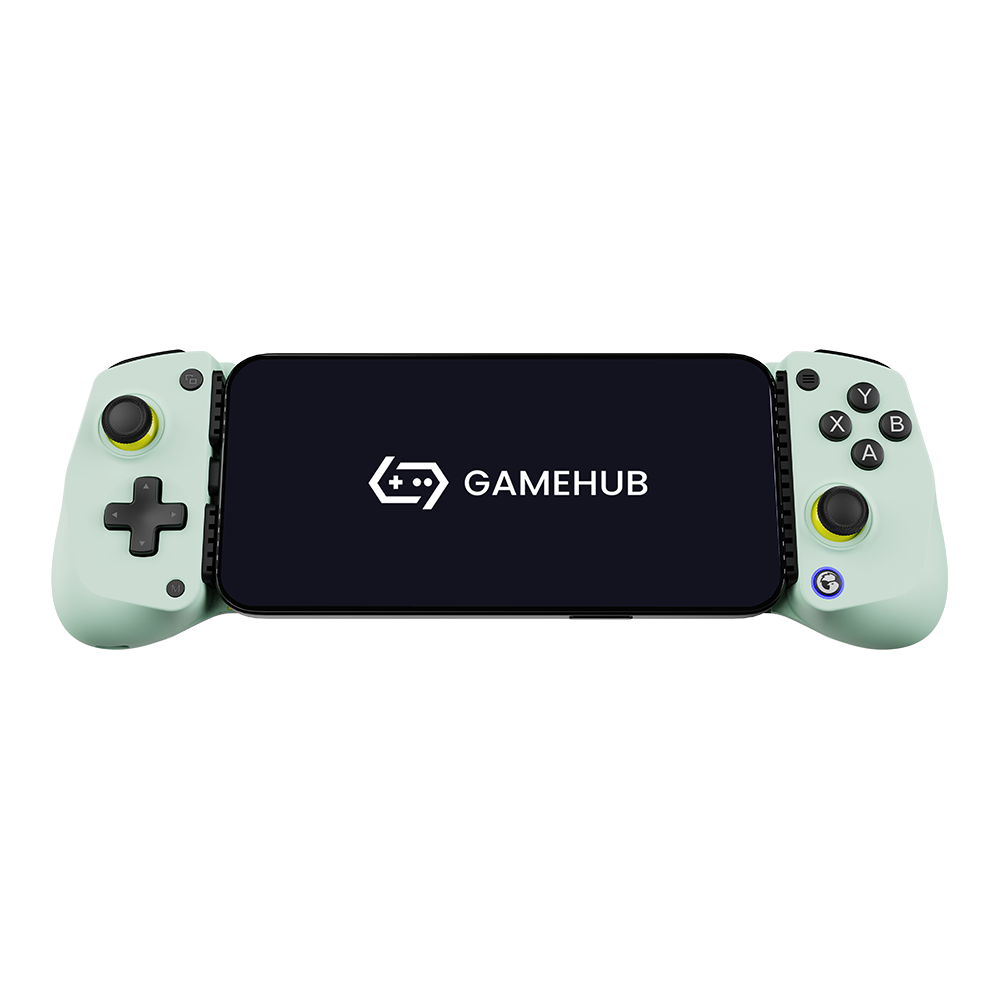 Gamesirs X5 Lite Bluetooth Mobile Gaming Controller with phone holder, cushioned triggers, and Hall Effect sticks.