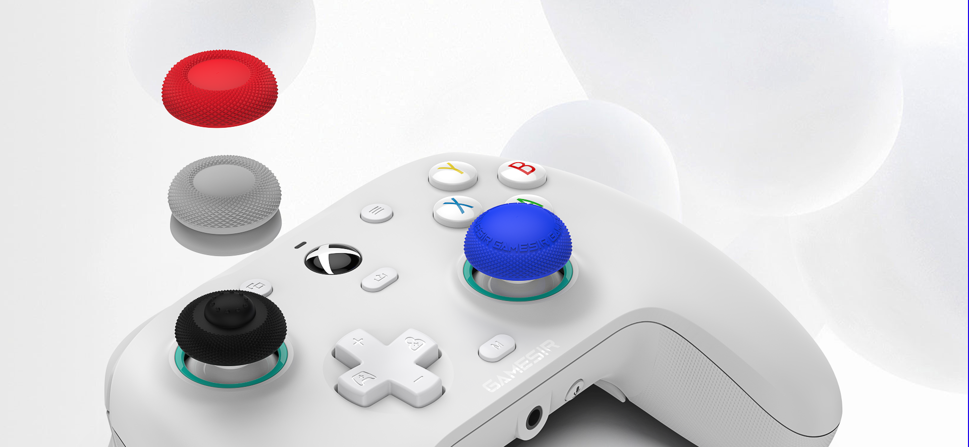 Gamesirs red, blue, gray, black thumb grip caps