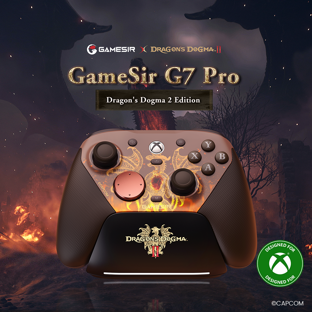 Gamesirs G7 Pro Dragon's Dogma 2 EditionGameSir has partnered with Capcom to present a stunning officially licensed collaboration: the Gamesirs G7 Pro Dragon's Dogma 2 Edition. This professional-grade Xbox and PC controller is meticulously designed to immerse players in the epic world of Vermund and Battahl.