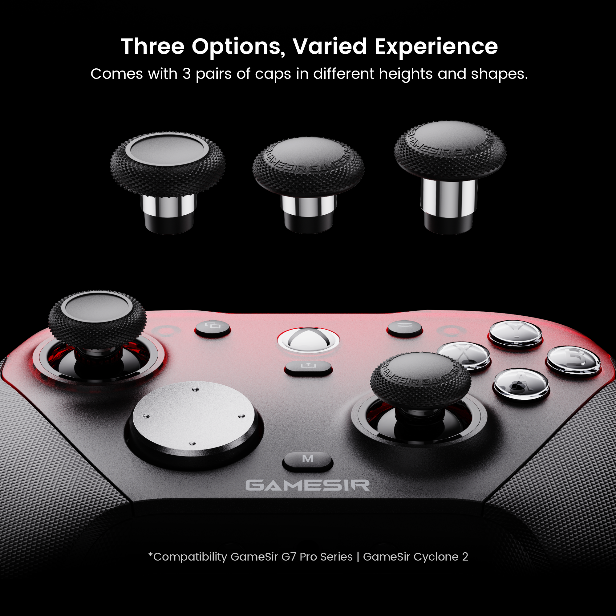 The Gamesirs Detachable Joystick Caps are designed to offer 