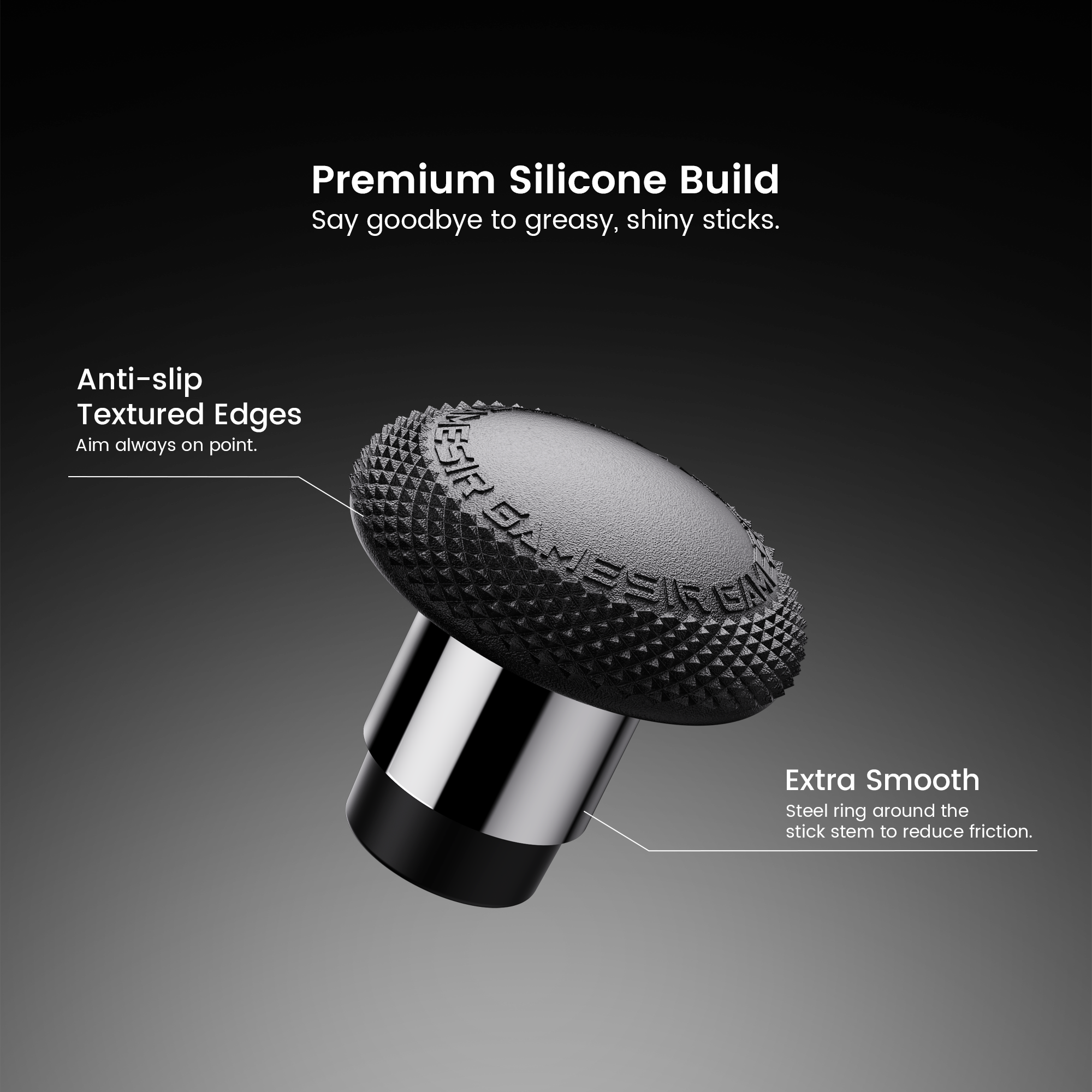 The Gamesirs Detachable Joystick Caps are premium accessories designed to elevate your gaming experience on GameSir G7 Pro Series and Cyclone 2 controllers. This set features a Premium Silicone Build that eliminates greasy, shiny surfaces for a fresh feel.For maximum performance, the caps include Anti-slip Textured Edges to ensure your aim is always on point, and a Steel Ring around the stick stem for Extra Smooth movement with reduced friction. The package comes with three pairs of caps in different heights and two distinct shapes: a Convex Shape for swift movement and instant response, and a Concave Shape for an ergonomic fit and precision control.
