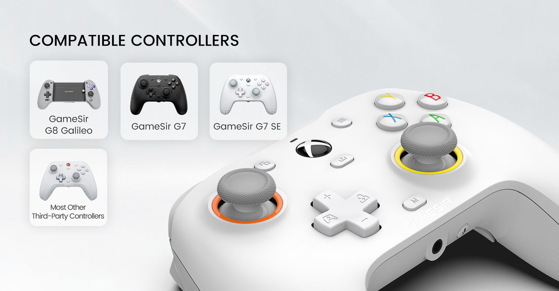 Colorful anti-friction rings, compatible with most Gamesirs controllers