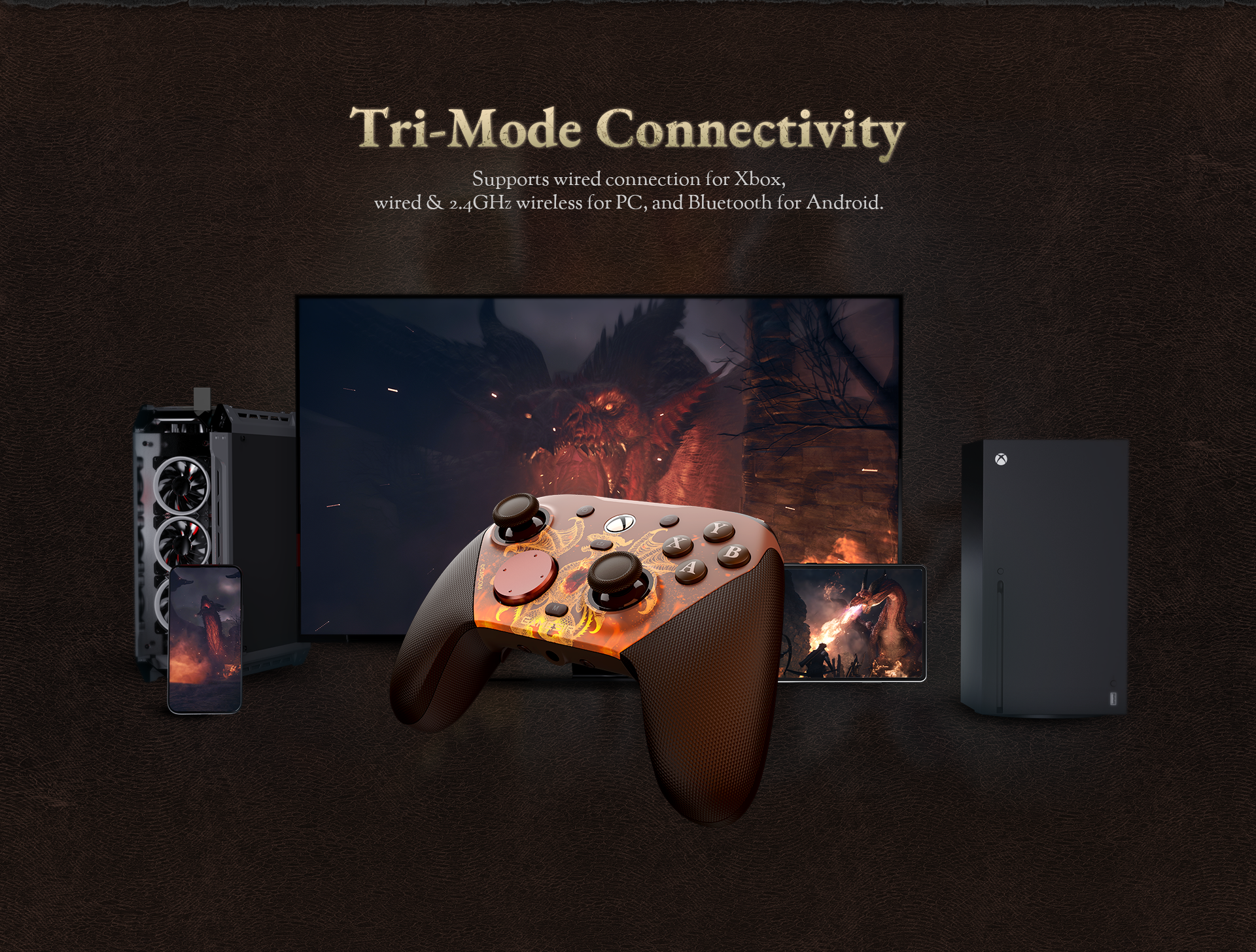 The centerpiece of this collaboration is a special-edition controller called the GameSir G7 Pro Dragon's Dogma 2 Edition. Launched in March 2026 to coincide with the game's second anniversary, it is a high-performance gamepad designed for Xbox, PC, and Android.
