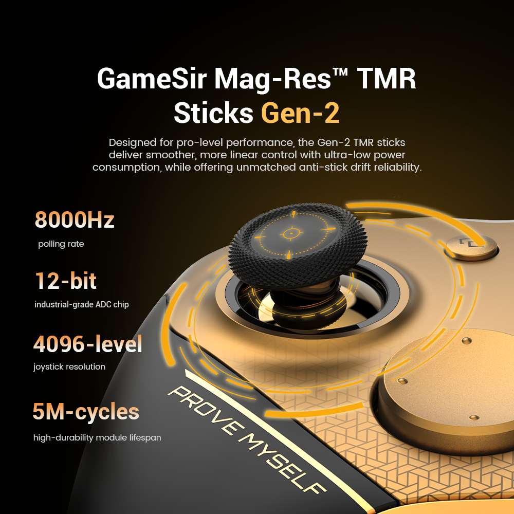 Gamesirs Mag-Res™ TMR Sticks Gen-2, which is the core hardware upgrade in the G7 Pro 8K PC Champion Edition.1. What is TMR (Tunneling Magnetoresistance)?TMR is a high-end magnetic sensing technology.While standard controllers use 