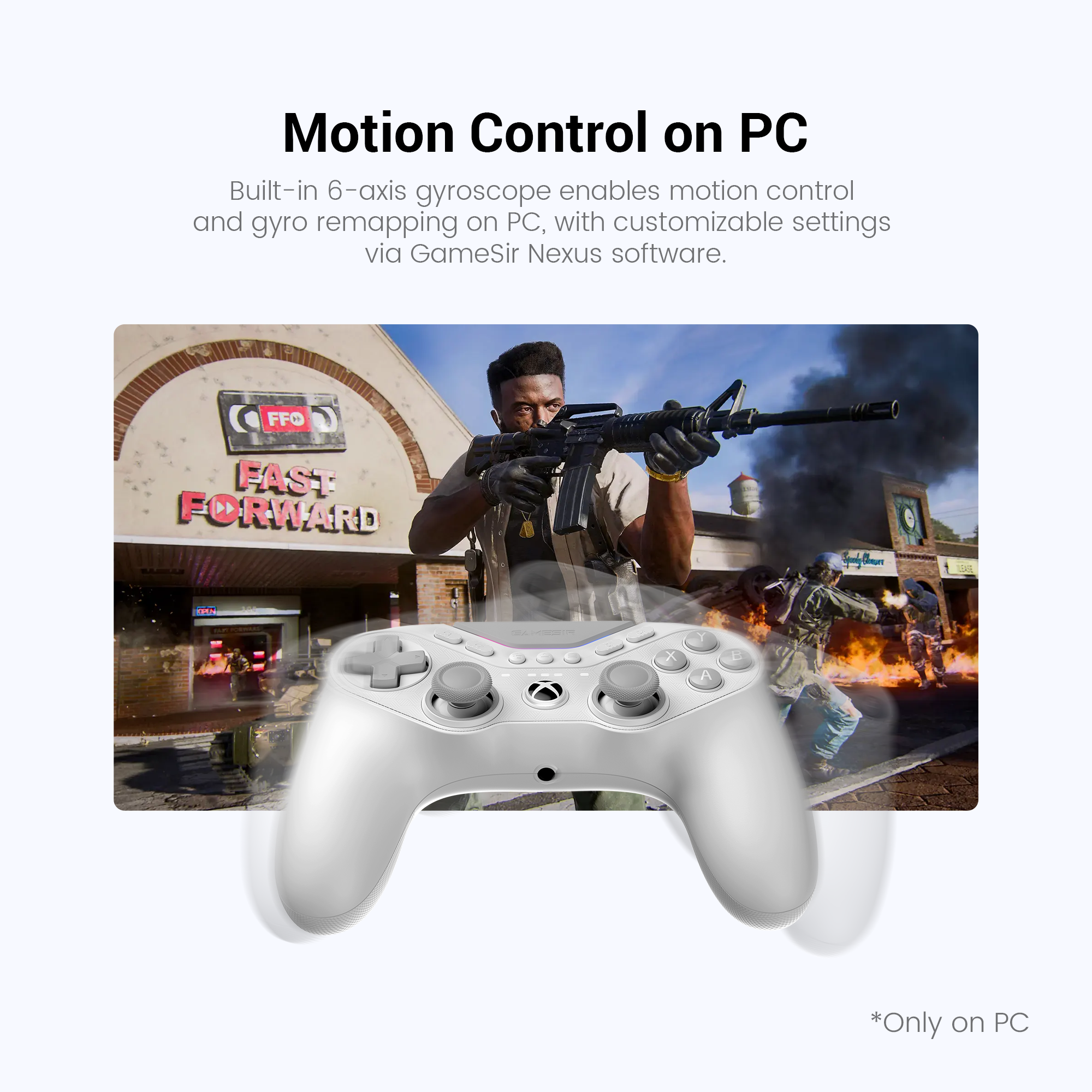 Motion Control on PC capability of Gamesirs’s pro-tier controllers, such as the T7 Pro 