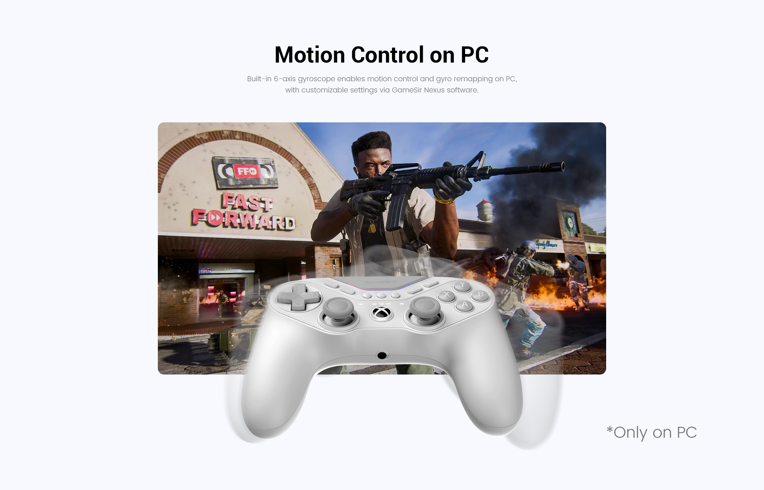 Motion Control on PC capability of Gamesirs’s pro-tier controllers, such as the T7 Pro 