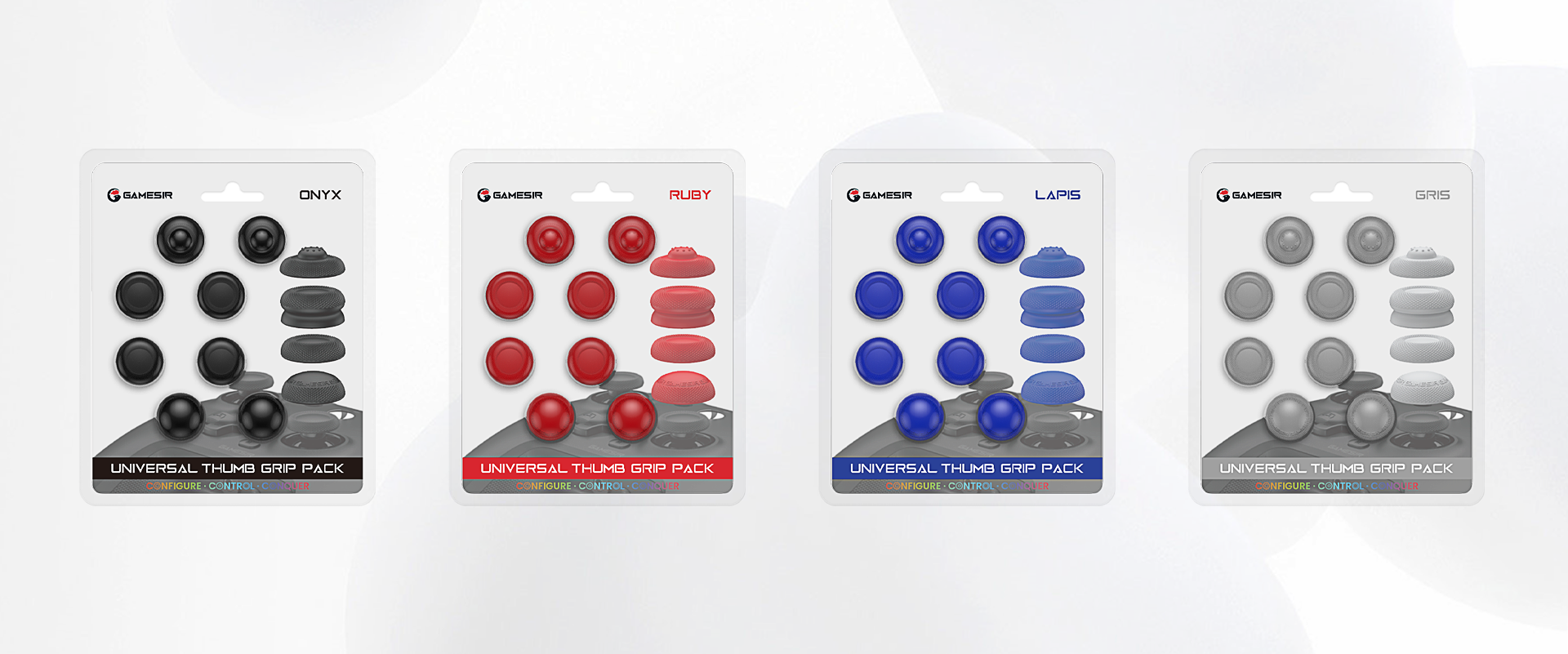 Gamesirs red, blue, gray, black thumb grip caps