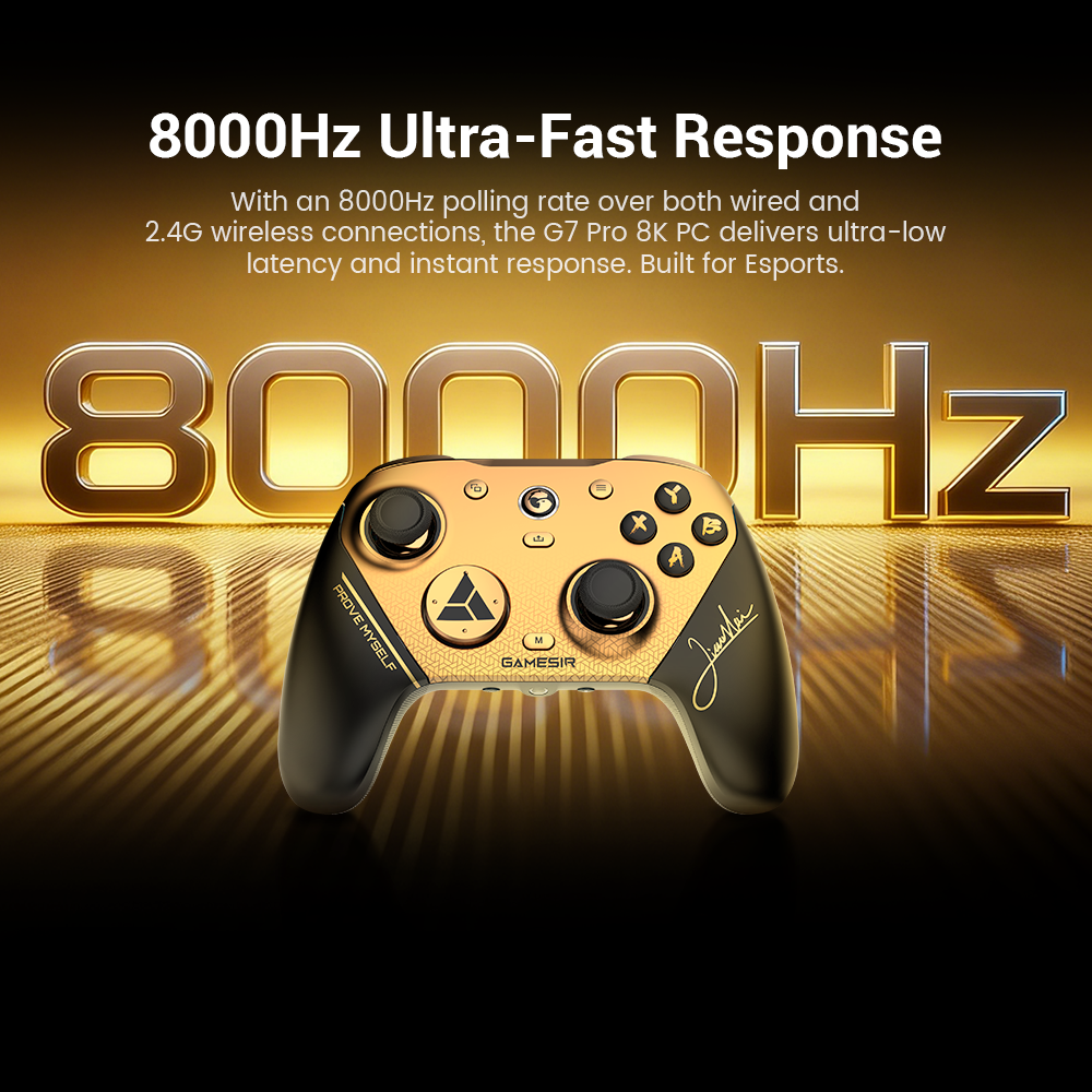 Gamesirs G7 Pro 8K PC Champion Edition: its 8000Hz Ultra-Fast Response.This feature represents the pinnacle of current gaming controller technology.1. What is an 8000Hz Polling Rate?Polling rate is the frequency at which the controller 