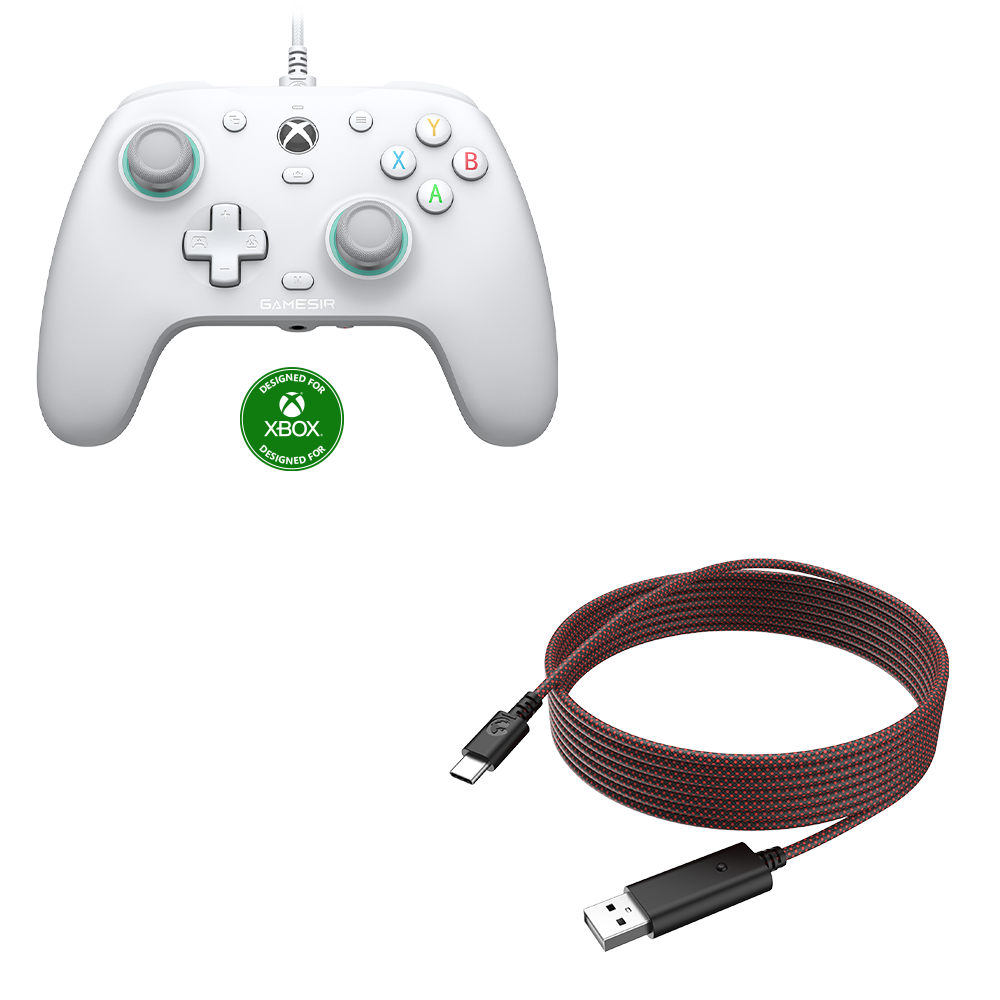 Gamesirs G7 SE Xbox Wired Controller with cable, featuring magnetic paint-friendly faceplate and anti-drift Hall Effect sticks.