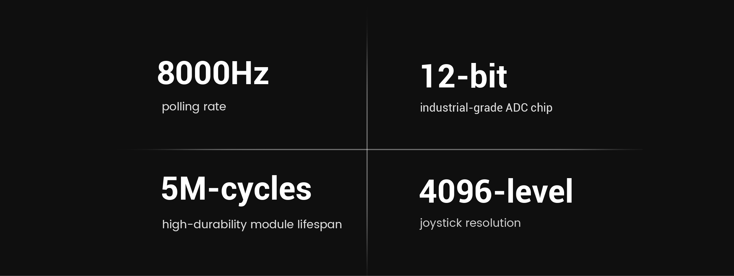 Gamesirs Tarantula 8K PC, explaining why it is capable of such high performance.Here is a technical breakdown of these four pillars:1. 8000Hz Polling Rate (The Speed)Most professional gaming controllers report their position to the PC 1,000 times per second (1000Hz), creating a 1.0ms delay.The Advantage: At 8000Hz, the Tarantula reports every 0.125ms. This is 8 times faster than the industry standard.Result: It virtually eliminates input lag, ensuring that your reactions are translated into the game with near-zero delay.2. 12-bit Industrial-Grade ADC Chip (The Brain)The Analog-to-Digital Converter (ADC) is the chip that translates the magnetic movement of the joysticks into digital data the PC can understand.The Advantage: 