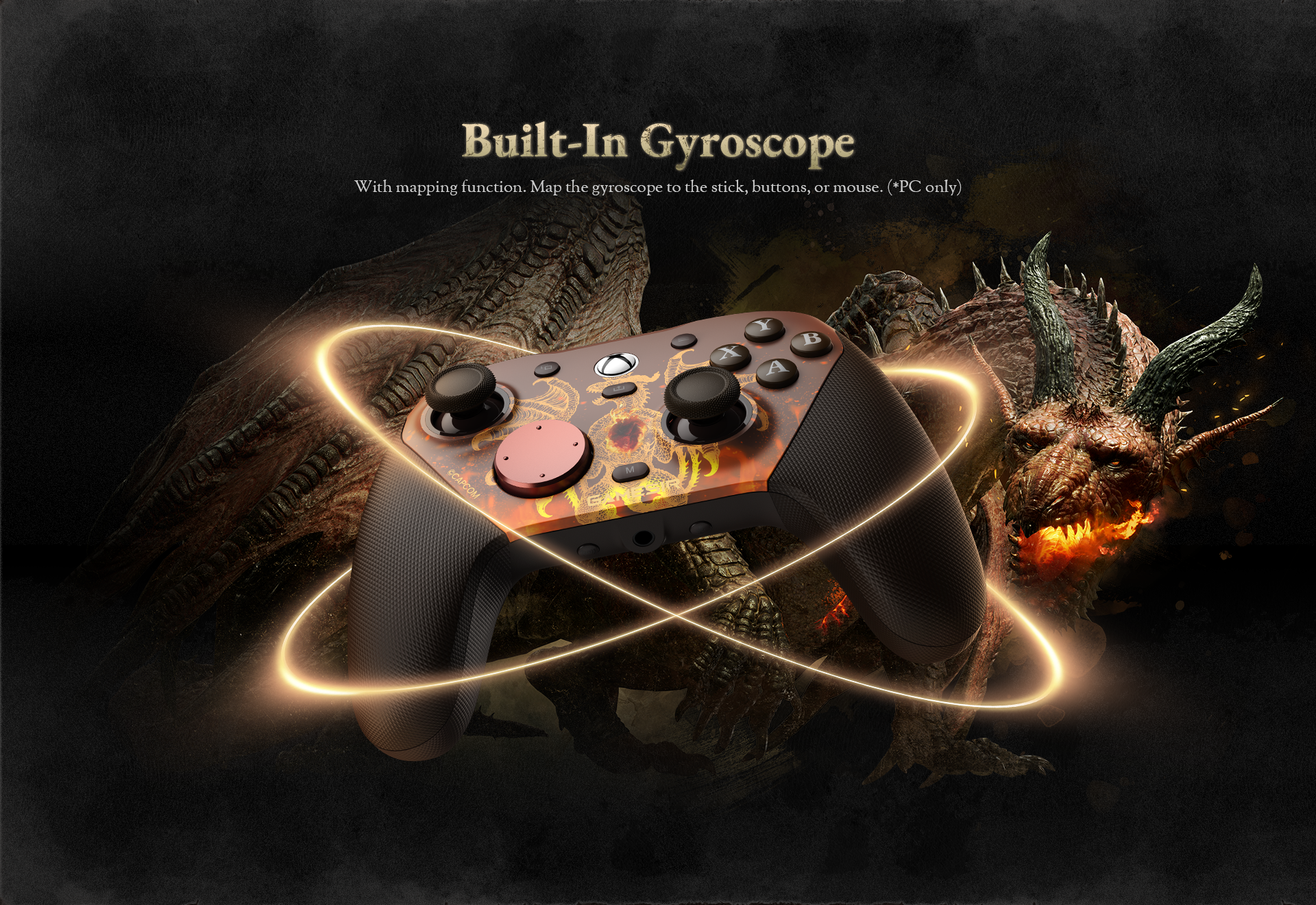 In Gyroscope feature of the Gamesirs G7 Pro Dragon's Dogma 2 Edition.1. Built-In Gyroscope (PC Only)The integrated gyroscope allows for motion-based control, significantly enhancing gameplay on PC:Advanced Mapping: Through the Gamesirs Nexus software, the gyro can be mapped to the joystick (for motion-aiming), buttons, or even a mouse.Intuitive Aiming: This is particularly useful for fine-tuning shots with bows or magic in Dragon's Dogma 2, allowing for natural, tilt-based aiming adjustments.2. Mag-Res™ TMR SticksThis is the first officially Xbox-licensed controller to feature TMR (Tunneling Magnetoresistance) technology.The Hybrid Advantage: TMR sticks offer a 