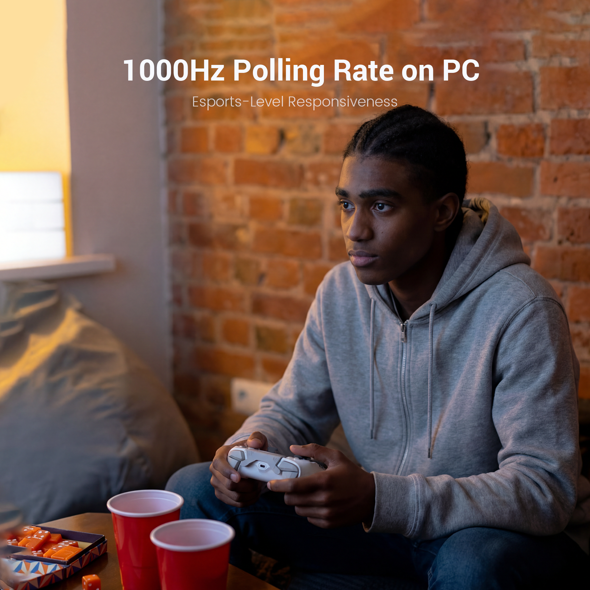 1000Hz Polling Rate on PC feature, emphasizing its 
