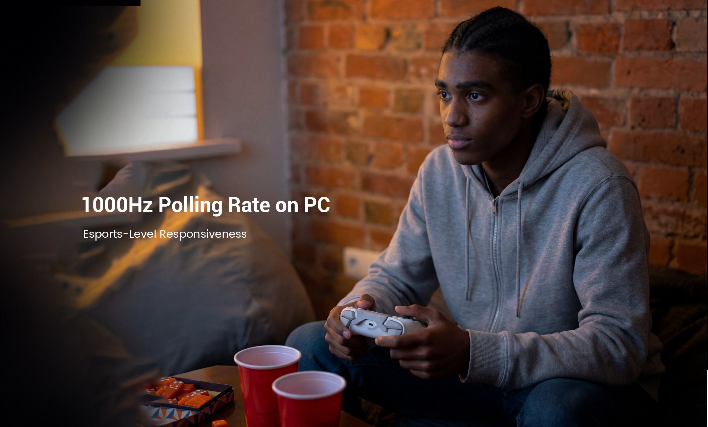  1000Hz Polling Rate on PC feature, emphasizing its 