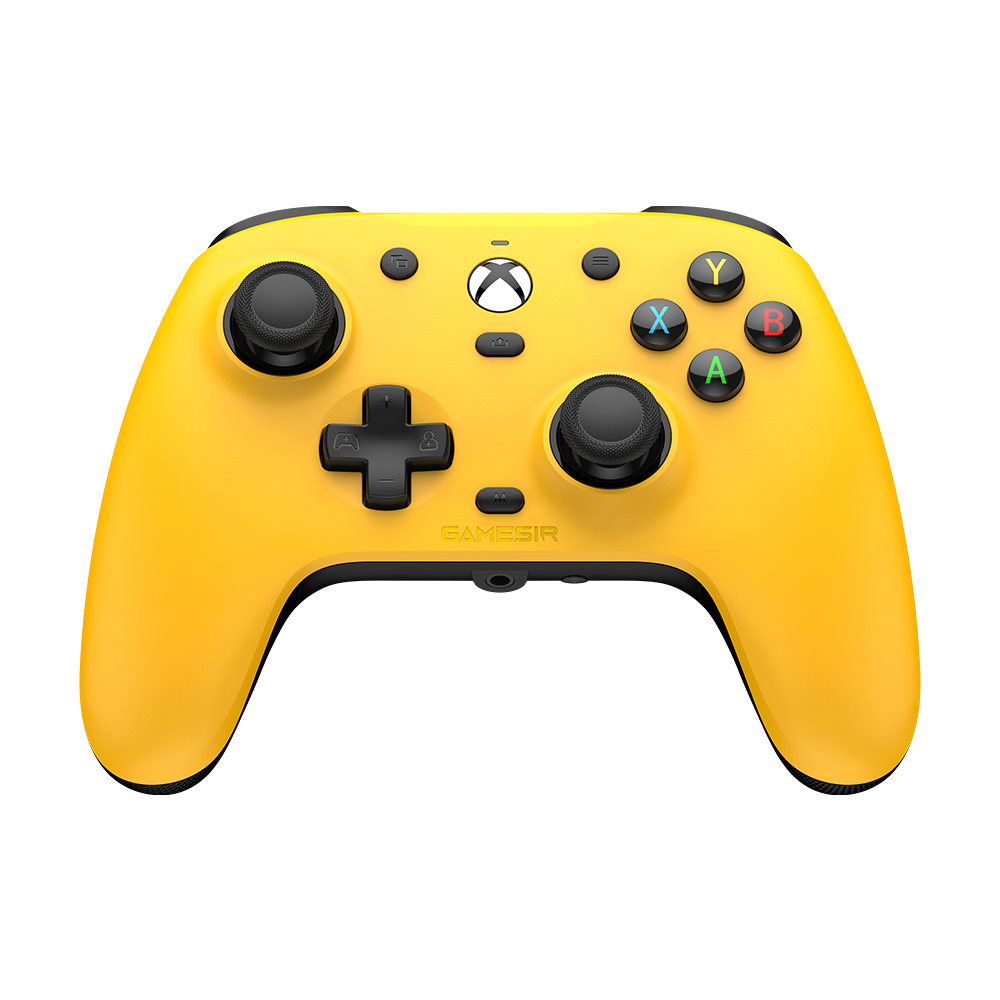 Gamesirs Magnetic Faceplate yellow controller for G7 Pro series with magnetic design and anti-friction thumbstick rings