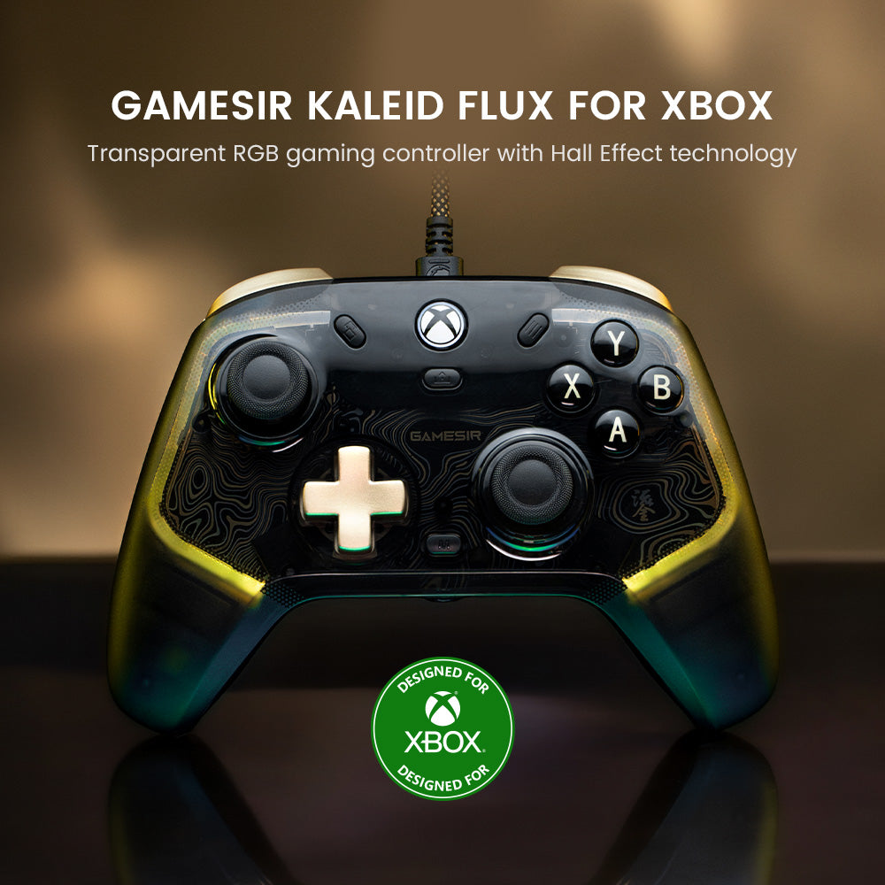 Gamesirs Kaleid Flux for xbox transparent RGB gaming controller with hall effect technology
