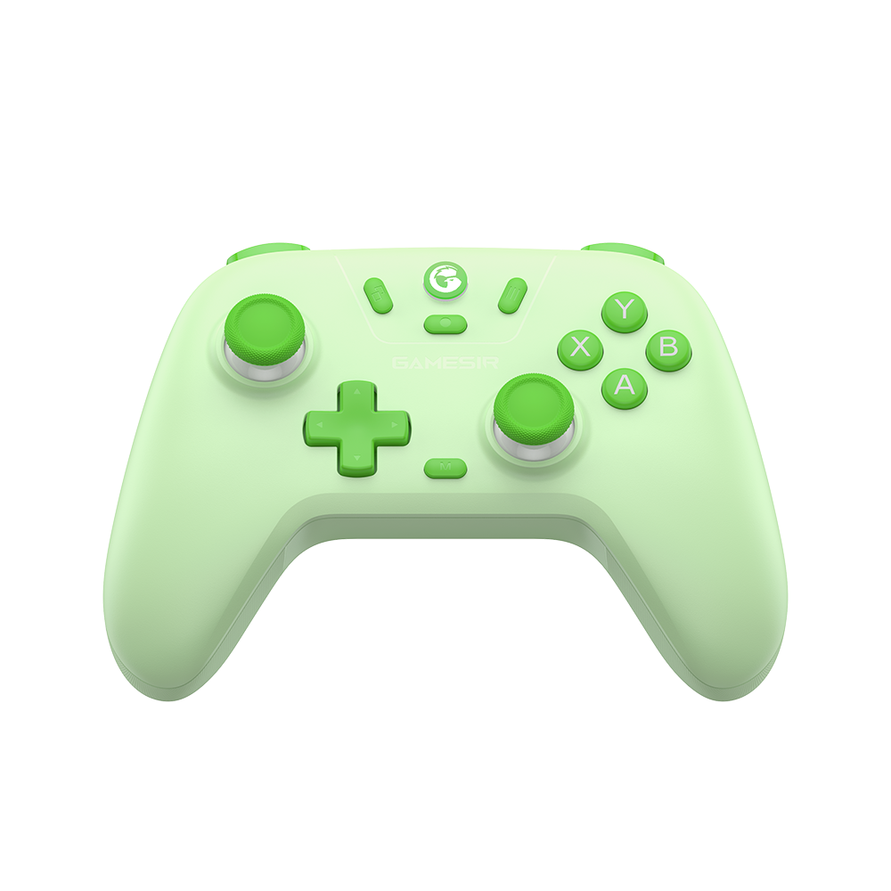 Gamesirs Nova Lite Multiplatform Controller with green Hall Effect sticks and analog triggers.