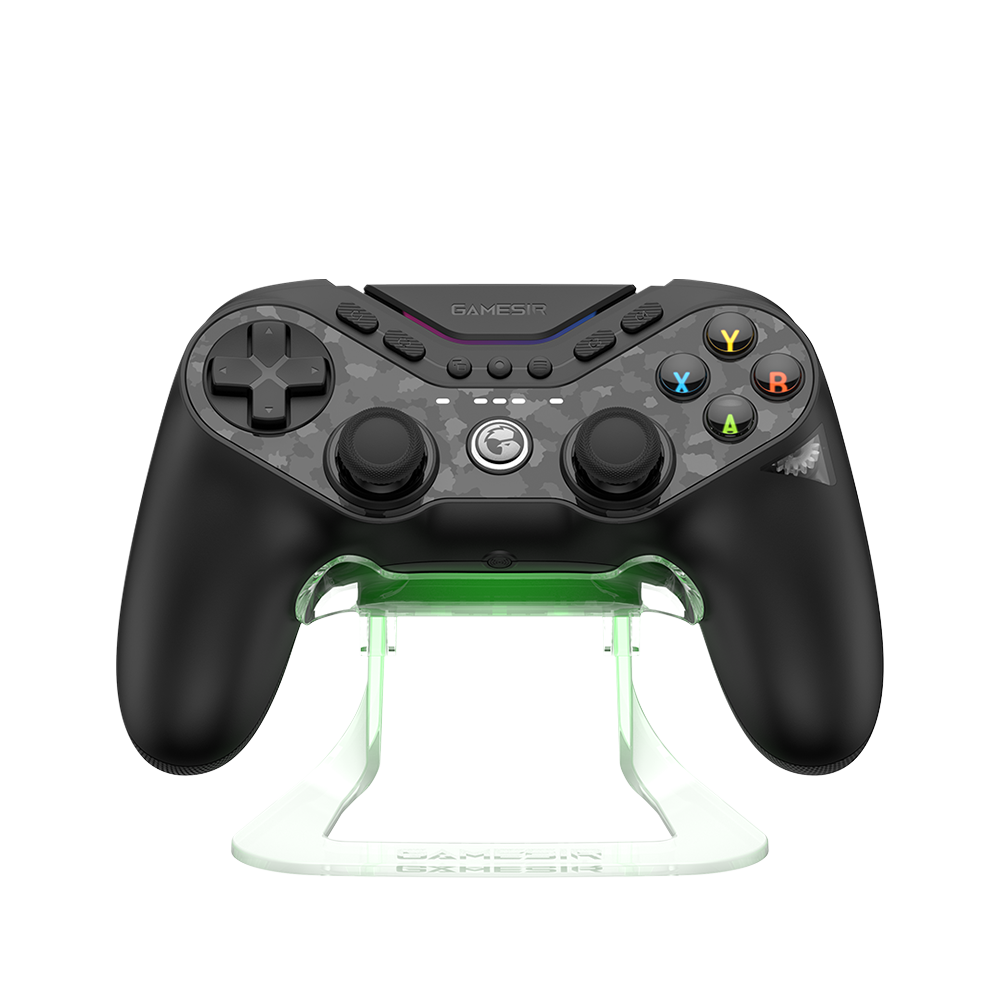 Gamesirs Tarantula Pro Multiplatform Controller with RGB lighting and colorful buttons.