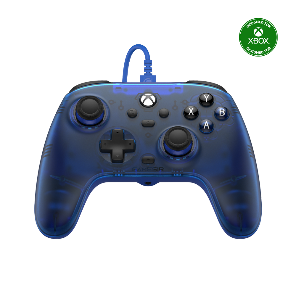Gamesirs T7 Xbox Wired Controller - Blue with Hall Effect sticks and triggers.