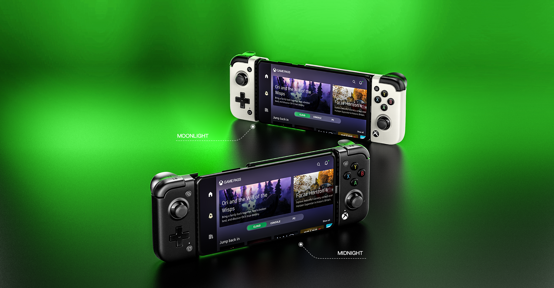 X2 Pro controller in black and white color options