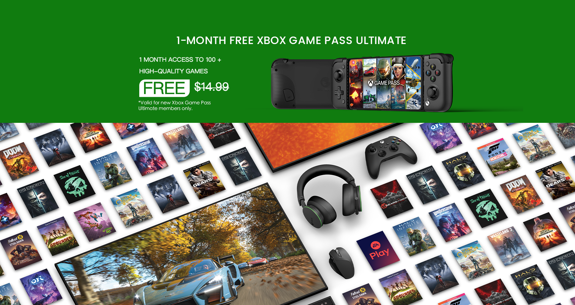 X2 Pro controller with 1-month free Xbox Game Pass Ultimate, play 100+ high-quality Xbox games instantly